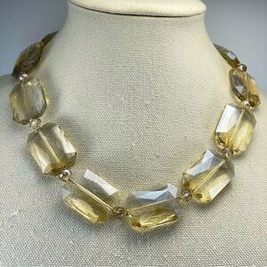 Stunning Unsigned Crystal Glass Ice Cube Statement Collar Necklace Heavy